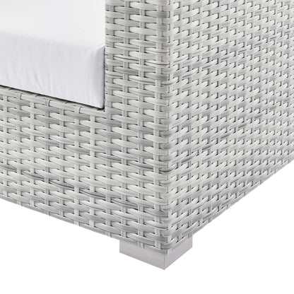 Convene Outdoor Patio Sofa by Modway - Light Gray Gray / Light Gray Navy / Light Gray White