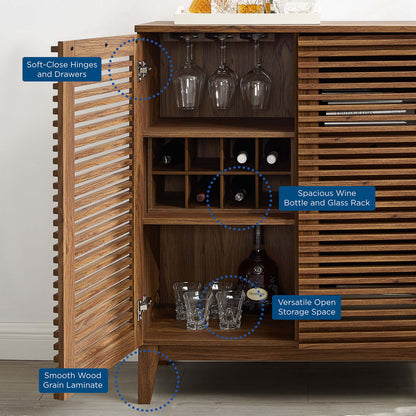 Render Bar Cabinet by Modway - Walnut