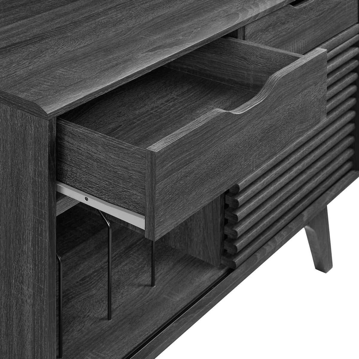 Render Vinyl Record Display Stand by Modway - Charcoal / Oak / Walnut (EEI-4323)