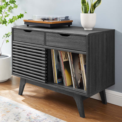 Render Vinyl Record Display Stand by Modway - Charcoal / Oak / Walnut (EEI-4323)