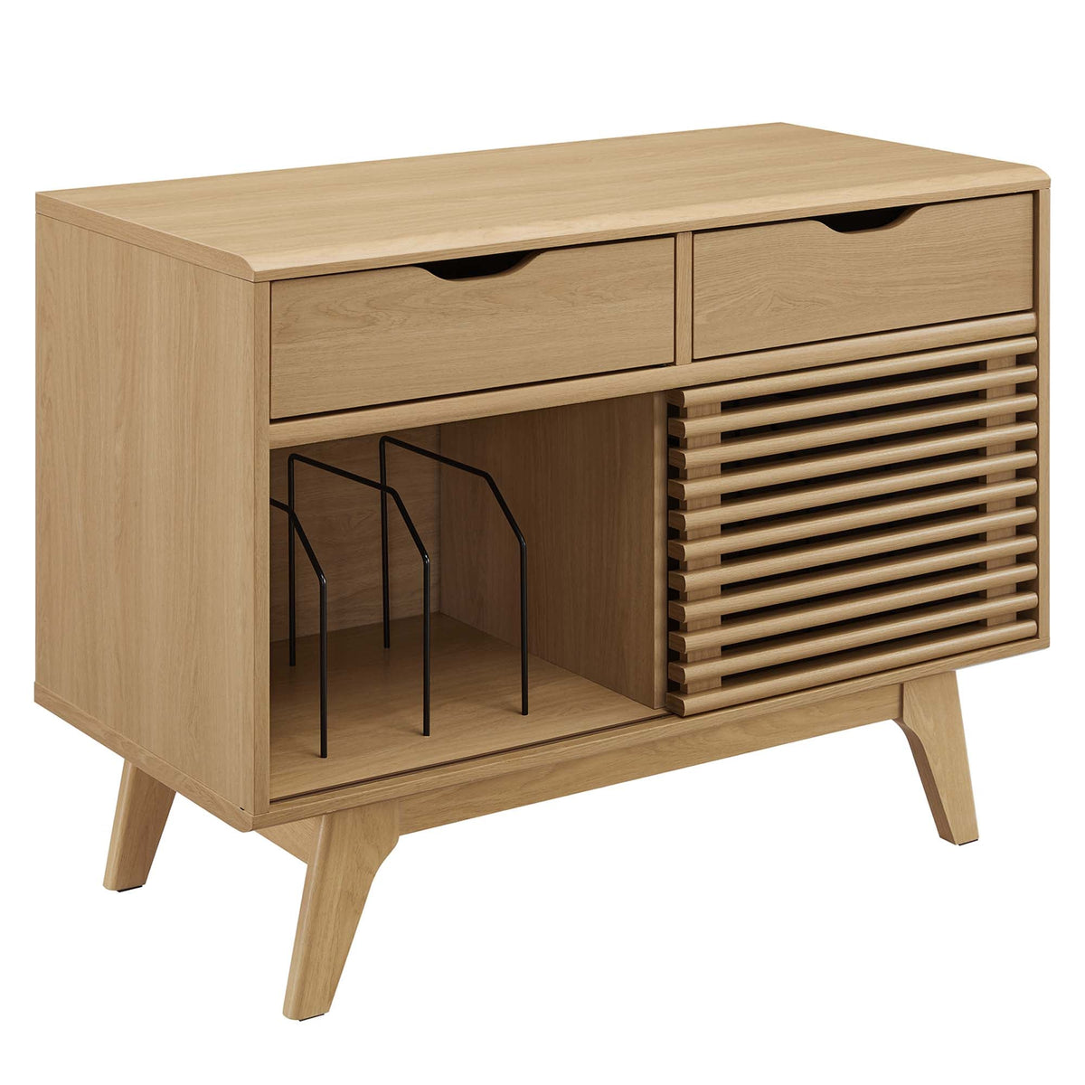 Render Vinyl Record Display Stand by Modway - Charcoal / Oak / Walnut (EEI-4323)