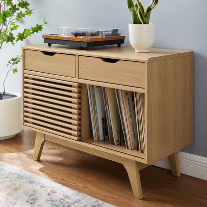 Render Vinyl Record Display Stand by Modway - Charcoal / Oak / Walnut (EEI-4323)