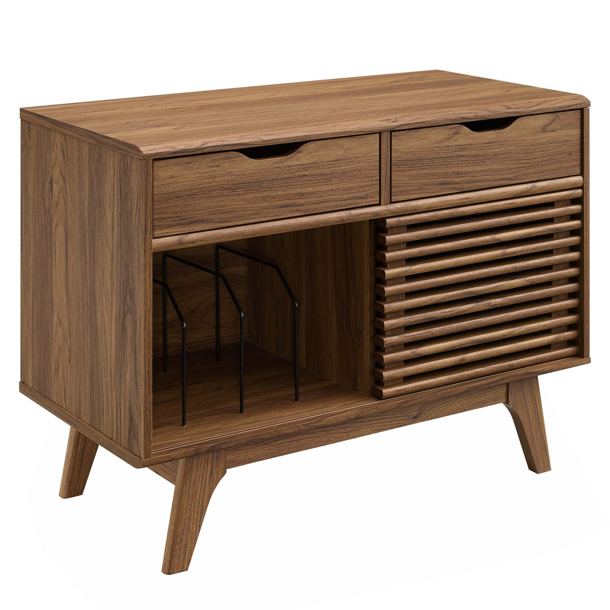 Render Vinyl Record Display Stand by Modway - Charcoal / Oak / Walnut (EEI-4323)