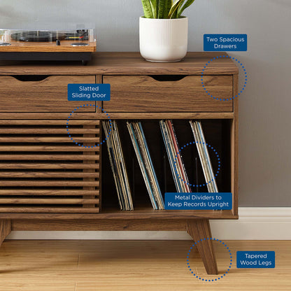 Render Vinyl Record Display Stand by Modway - Charcoal / Oak / Walnut (EEI-4323)