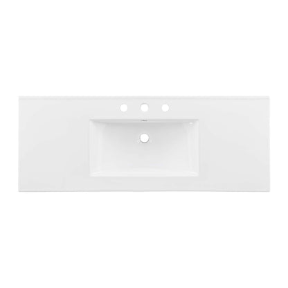 Cayman 48" Single Basin Bathroom Sink by Modway - White