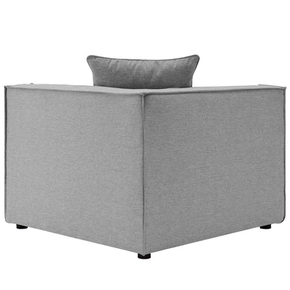 Saybrook 6-Piece Outdoor Patio Upholstered Sectional Sofa by Modway - Gray / Navy / White (EEI-4383)