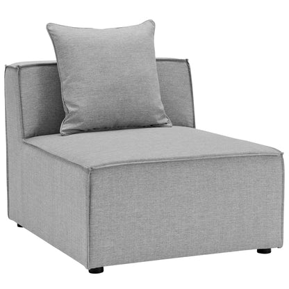 Saybrook 6-Piece Outdoor Patio Upholstered Sectional Sofa by Modway - Gray / Navy / White (EEI-4383)