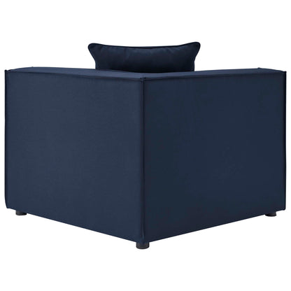 Saybrook 6-Piece Outdoor Patio Upholstered Sectional Sofa by Modway - Gray / Navy / White (EEI-4383)