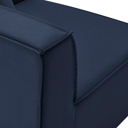 Saybrook 6-Piece Outdoor Patio Upholstered Sectional Sofa by Modway - Gray / Navy / White (EEI-4383)