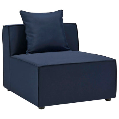 Saybrook 6-Piece Outdoor Patio Upholstered Sectional Sofa by Modway - Gray / Navy / White (EEI-4383)
