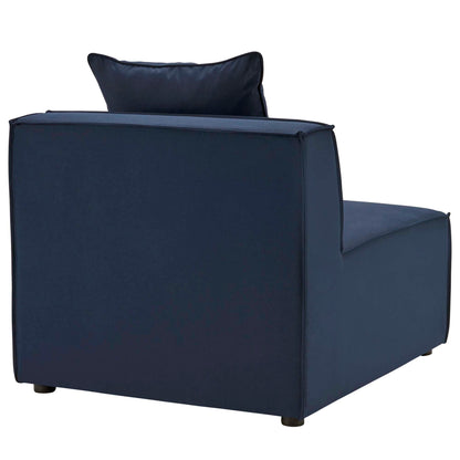 Saybrook 6-Piece Outdoor Patio Upholstered Sectional Sofa by Modway - Gray / Navy / White (EEI-4383)