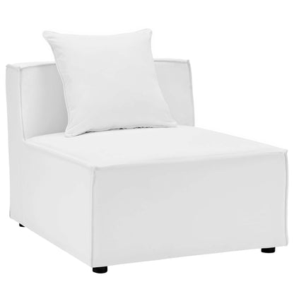 Saybrook 6-Piece Outdoor Patio Upholstered Sectional Sofa by Modway - Gray / Navy / White (EEI-4383)