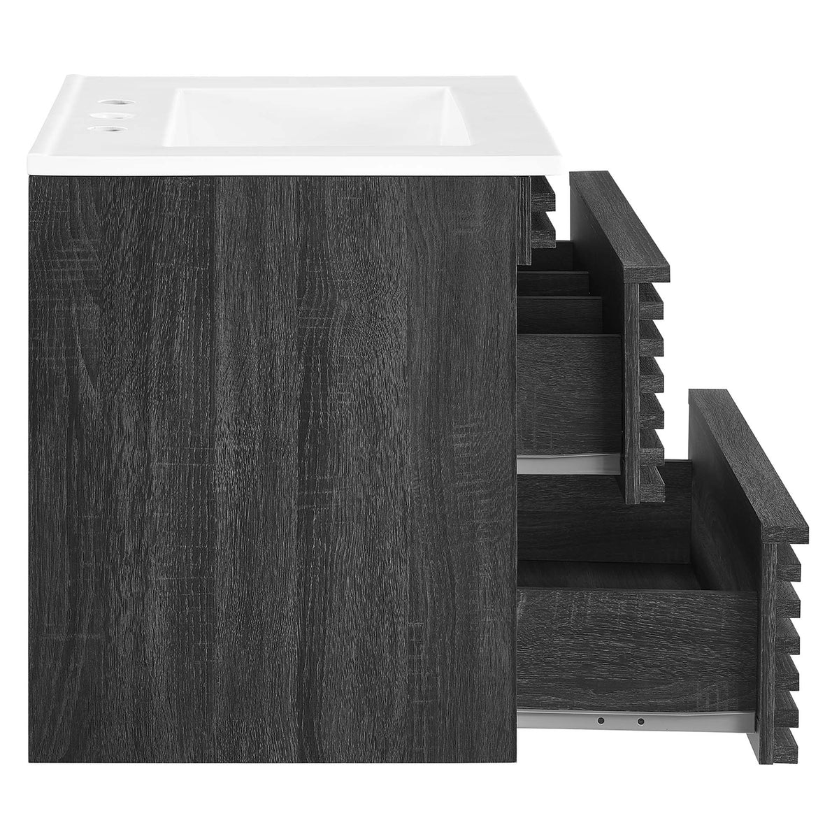 Render 24" Wall-Mount Bathroom Vanity by Modway - Charcoal White / Oak White / Walnut White