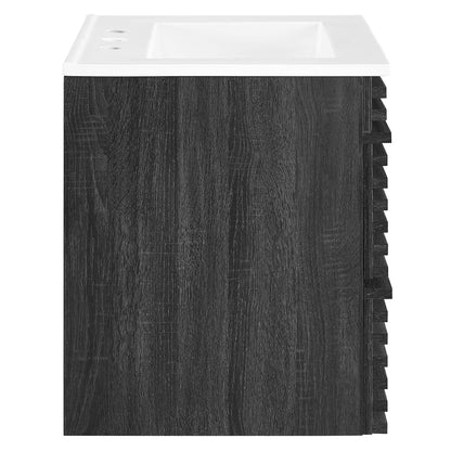 Render 24" Wall-Mount Bathroom Vanity by Modway - Charcoal White / Oak White / Walnut White