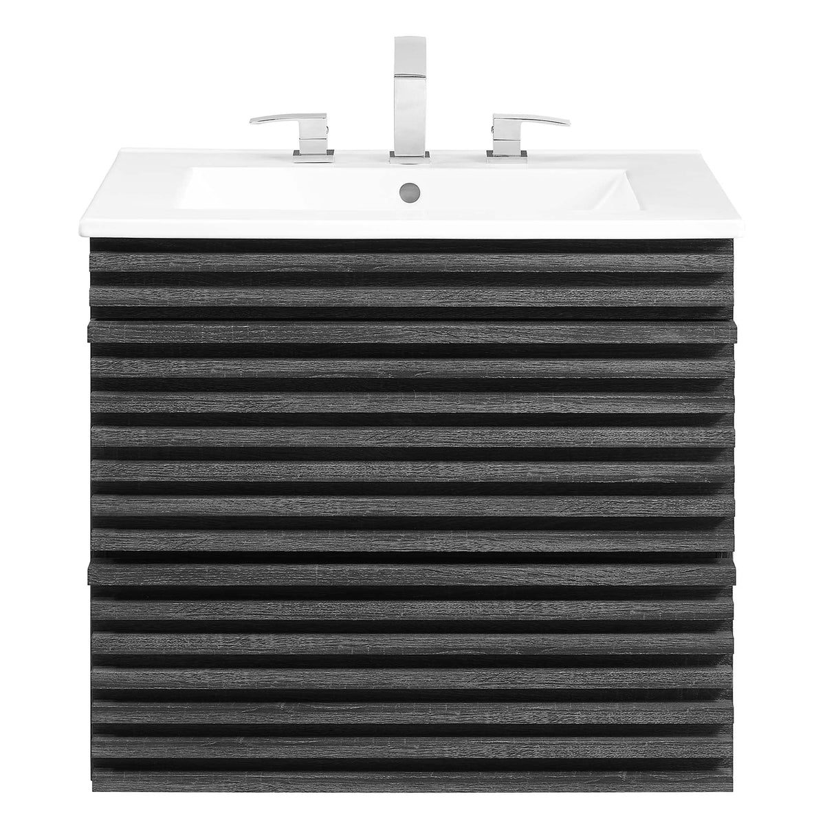 Render 24" Wall-Mount Bathroom Vanity by Modway - Charcoal White / Oak White / Walnut White