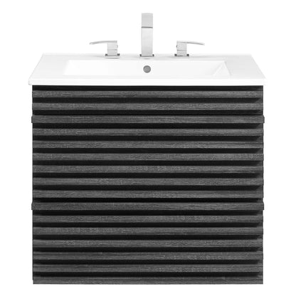 Render 24" Wall-Mount Bathroom Vanity by Modway - Charcoal White / Oak White / Walnut White