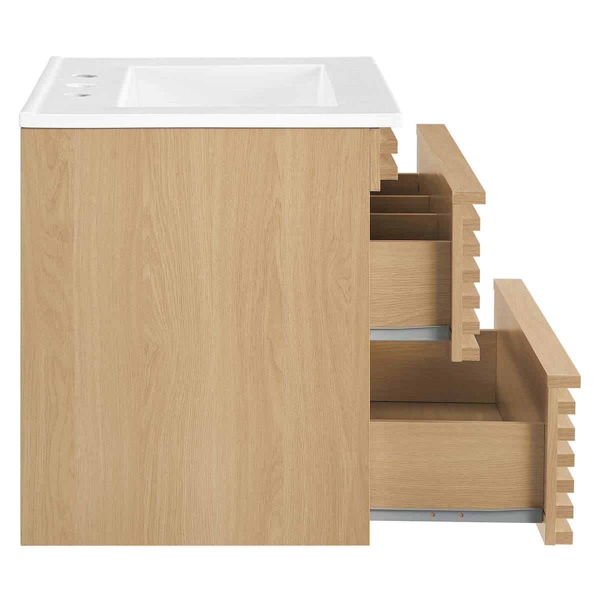 Render 24" Wall-Mount Bathroom Vanity by Modway - Charcoal White / Oak White / Walnut White