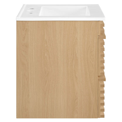 Render 24" Wall-Mount Bathroom Vanity by Modway - Charcoal White / Oak White / Walnut White