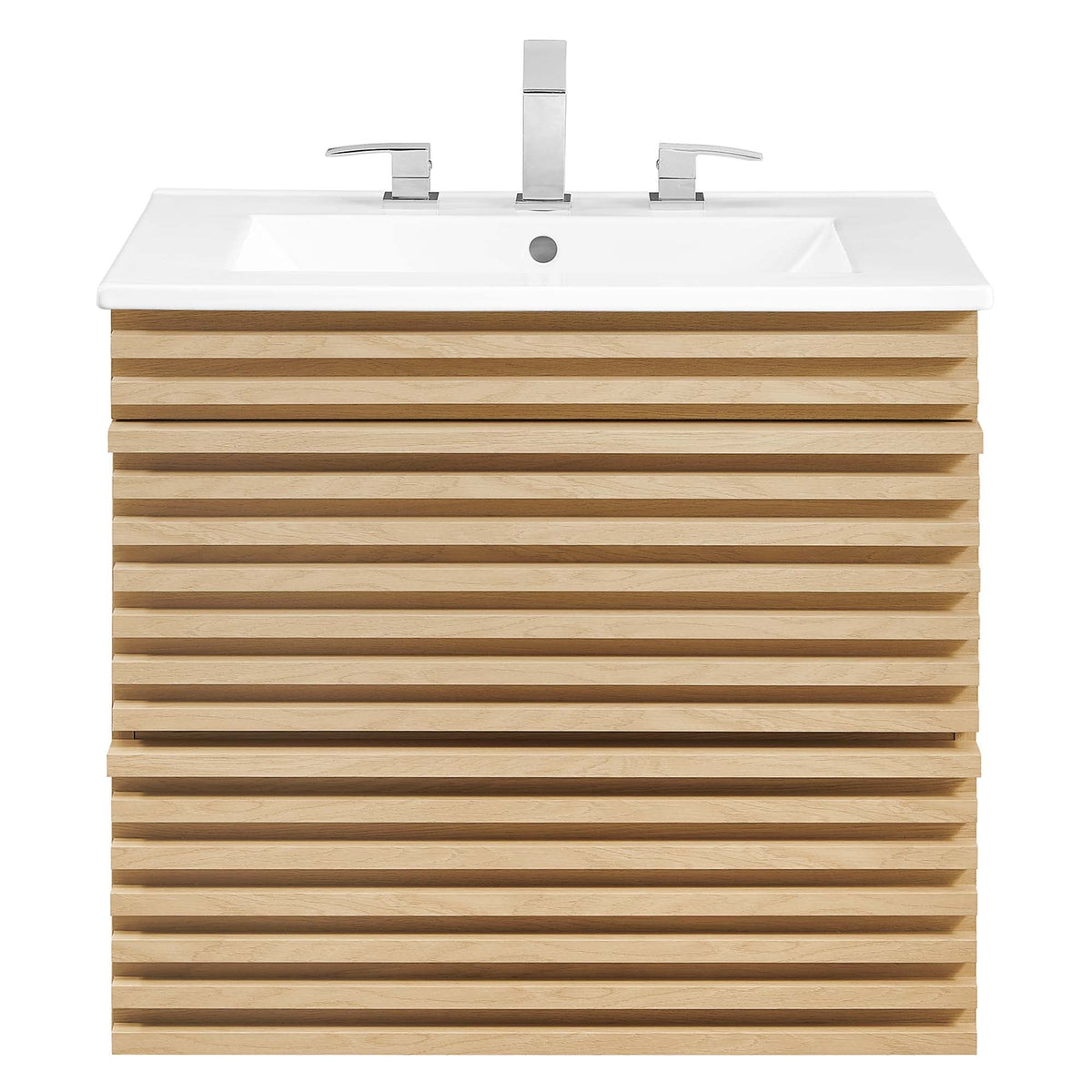 Render 24" Wall-Mount Bathroom Vanity by Modway - Charcoal White / Oak White / Walnut White