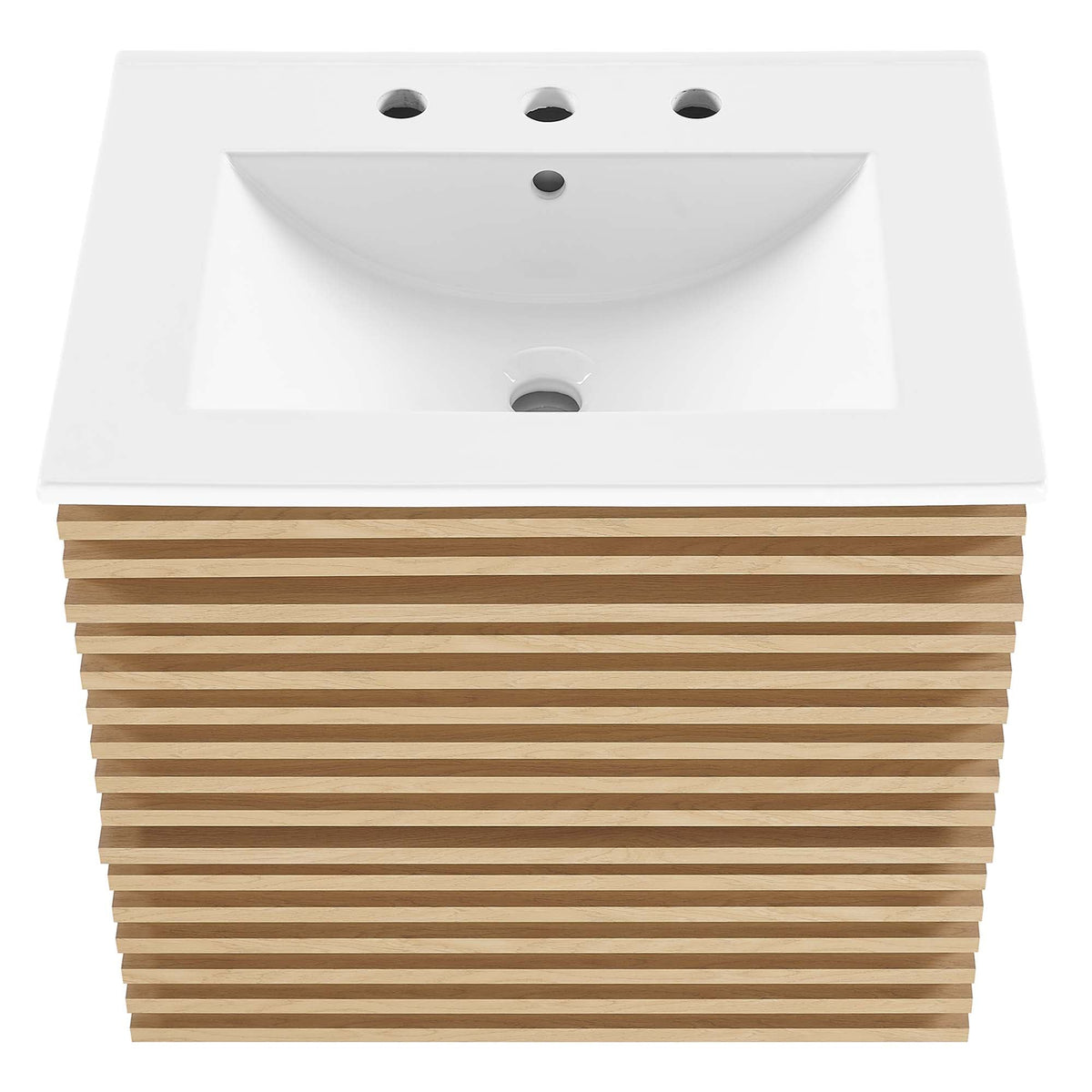 Render 24" Wall-Mount Bathroom Vanity by Modway - Charcoal White / Oak White / Walnut White