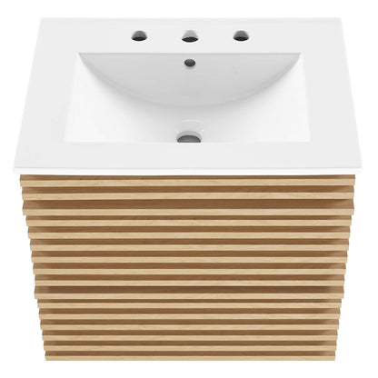 Render 24" Wall-Mount Bathroom Vanity by Modway - Charcoal White / Oak White / Walnut White