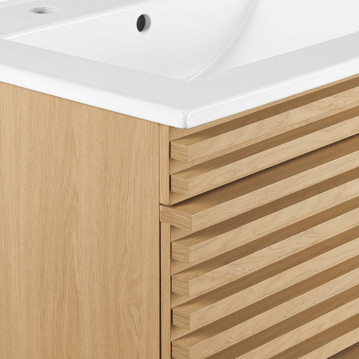 Render 24" Wall-Mount Bathroom Vanity by Modway - Charcoal White / Oak White / Walnut White