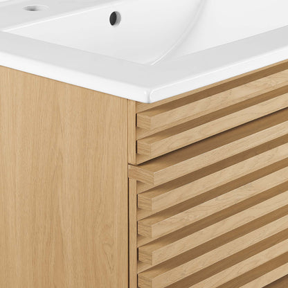 Render 24" Wall-Mount Bathroom Vanity by Modway - Charcoal White / Oak White / Walnut White