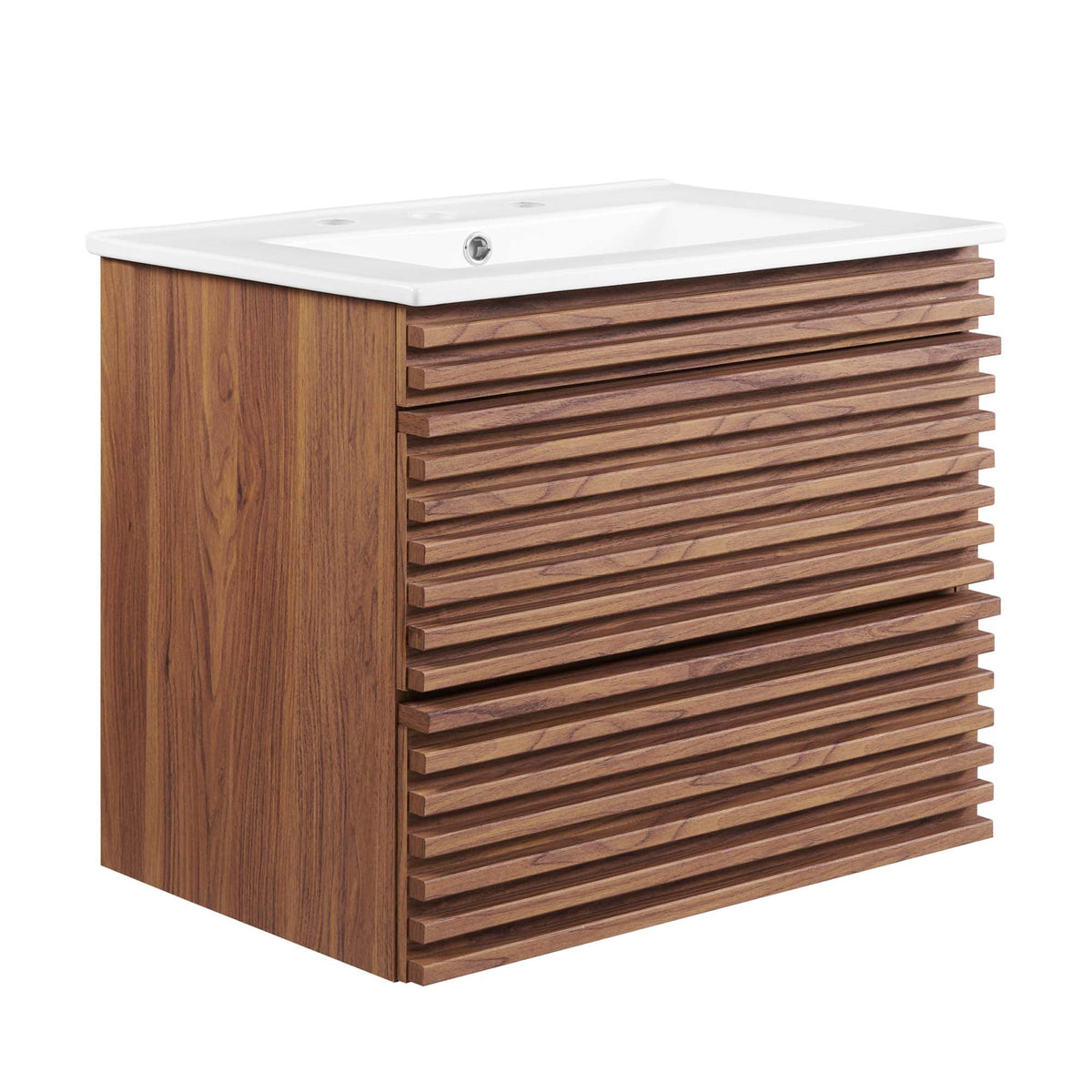 Render 24" Wall-Mount Bathroom Vanity by Modway - Charcoal White / Oak White / Walnut White
