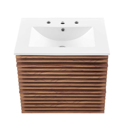 Render 24" Wall-Mount Bathroom Vanity by Modway - Charcoal White / Oak White / Walnut White