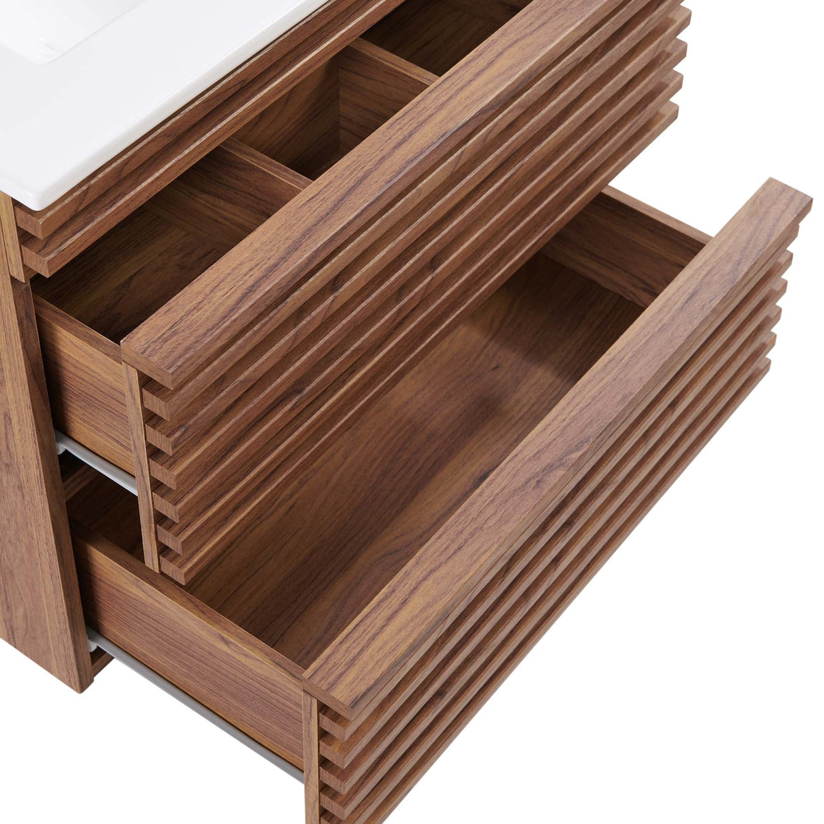 Render 24" Wall-Mount Bathroom Vanity by Modway - Charcoal White / Oak White / Walnut White