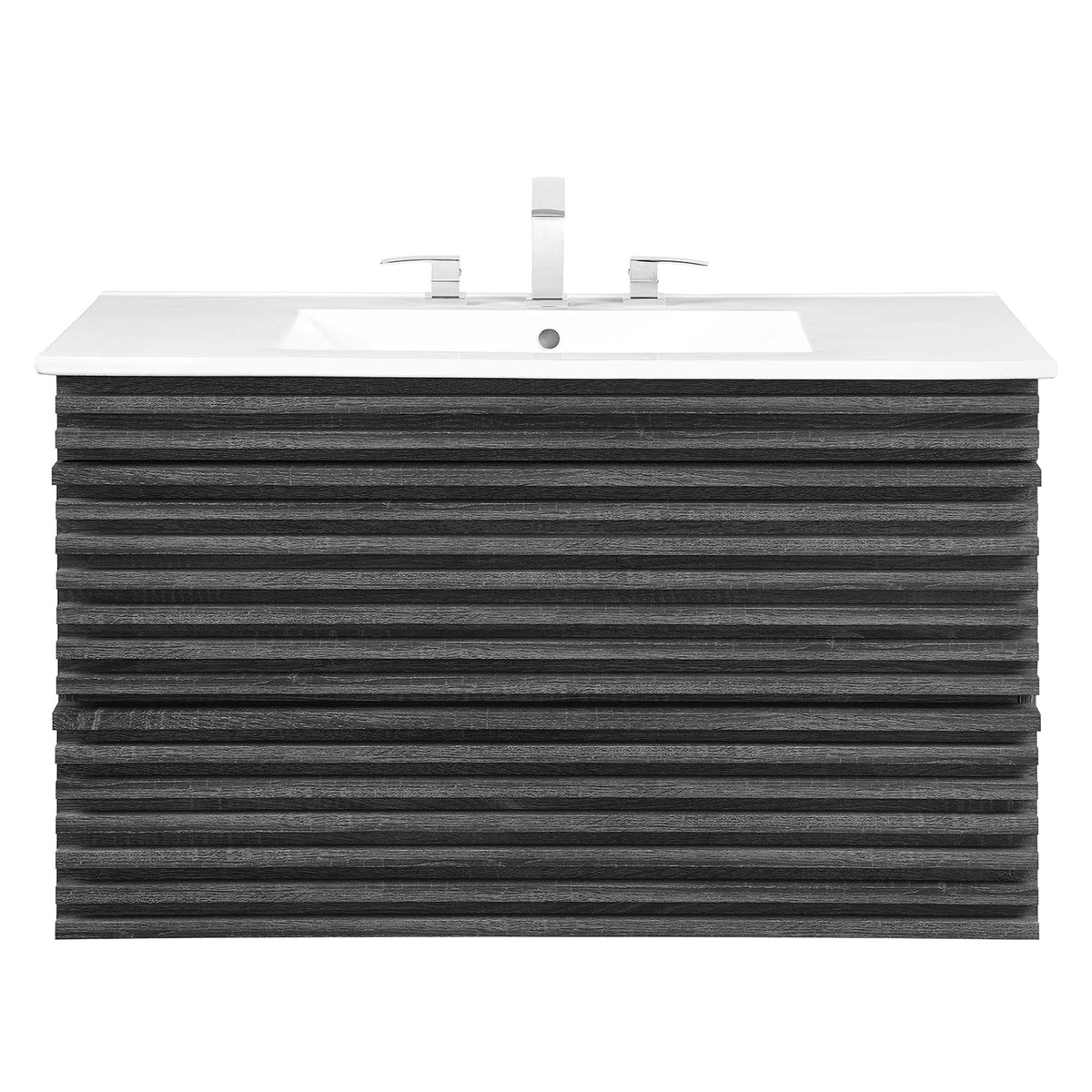 Render 36" Wall-Mount Bathroom Vanity by Modway - Charcoal White / Oak White / Walnut White