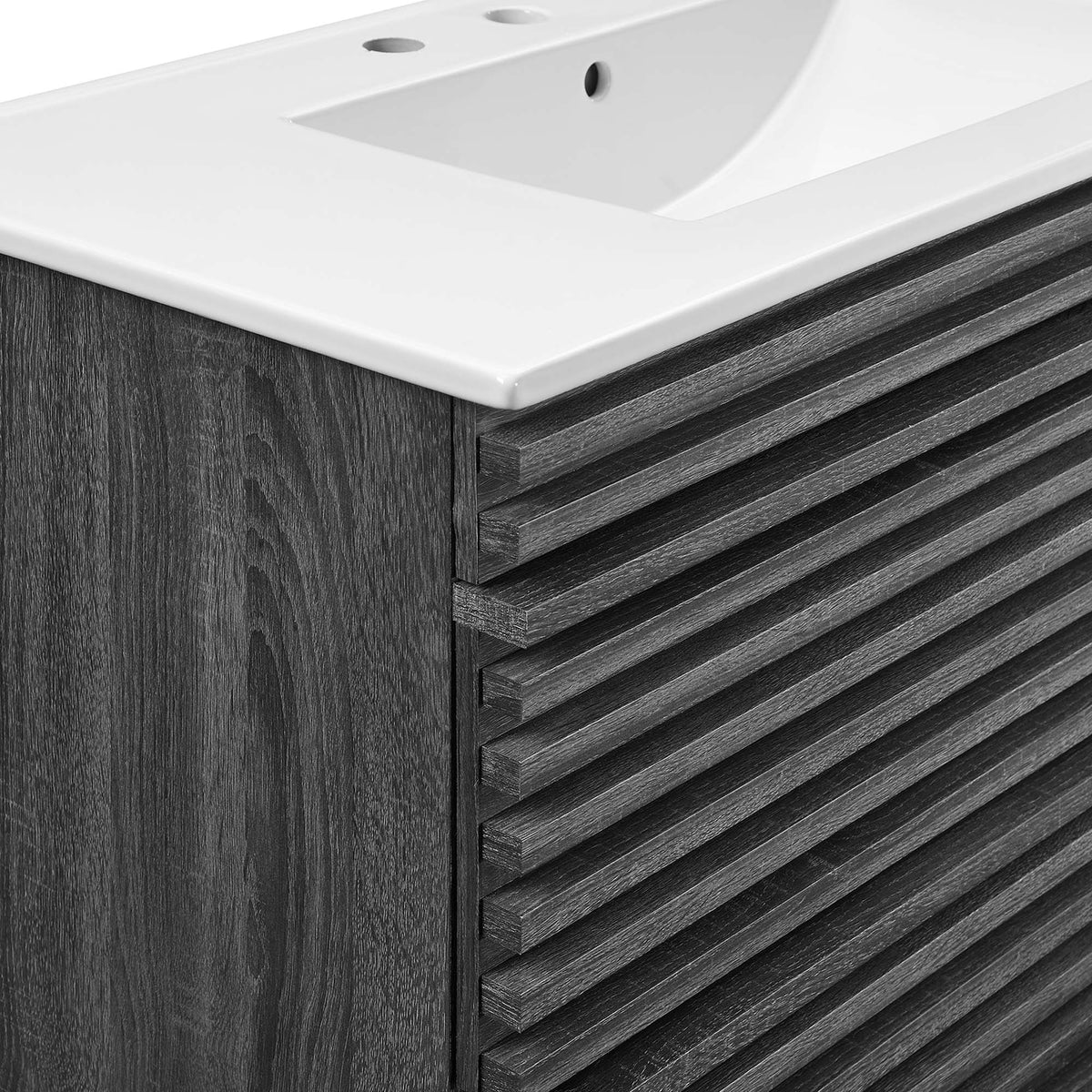 Render 36" Wall-Mount Bathroom Vanity by Modway - Charcoal White / Oak White / Walnut White