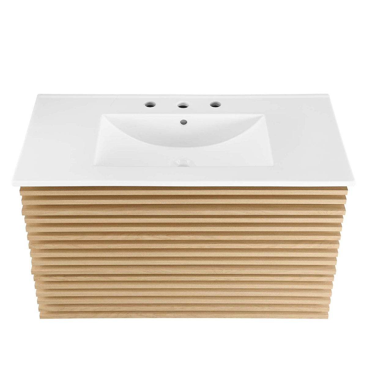 Render 36" Wall-Mount Bathroom Vanity by Modway - Charcoal White / Oak White / Walnut White