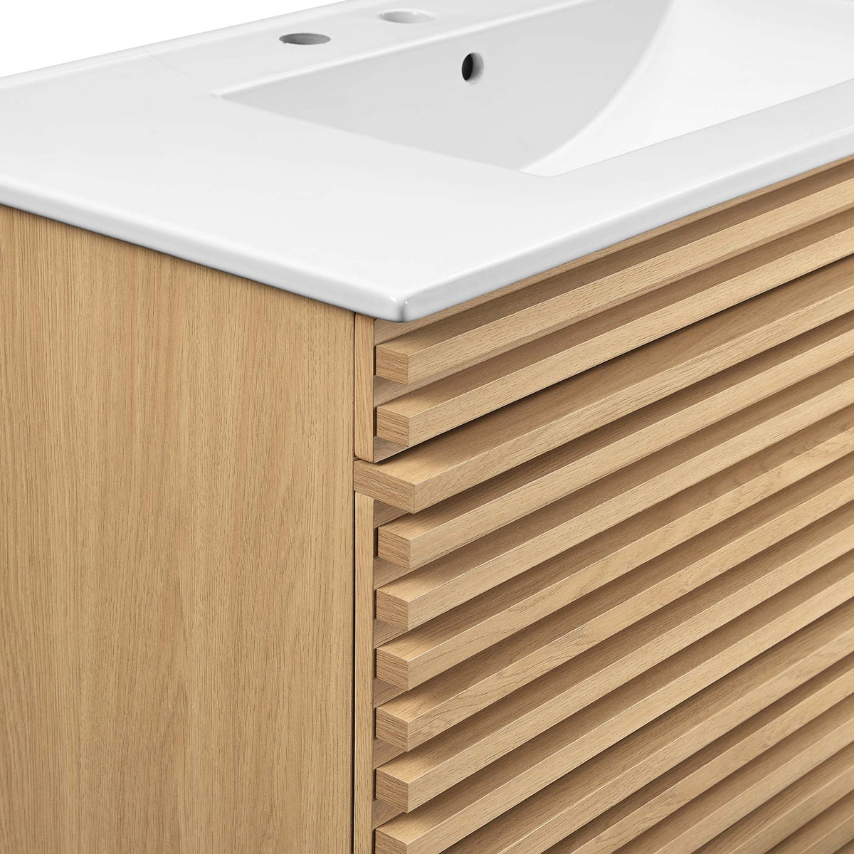 Render 36" Wall-Mount Bathroom Vanity by Modway - Charcoal White / Oak White / Walnut White