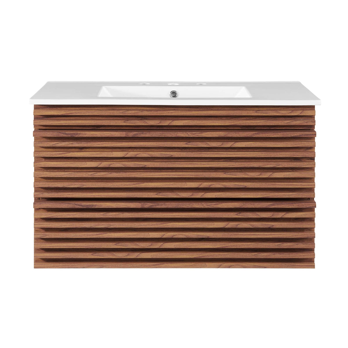 Render 36" Wall-Mount Bathroom Vanity by Modway - Charcoal White / Oak White / Walnut White