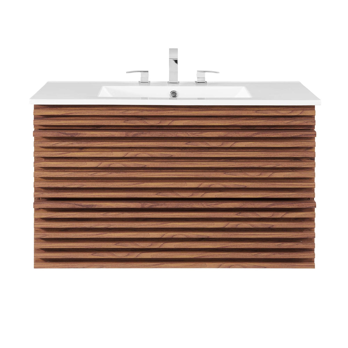 Render 36" Wall-Mount Bathroom Vanity by Modway - Charcoal White / Oak White / Walnut White