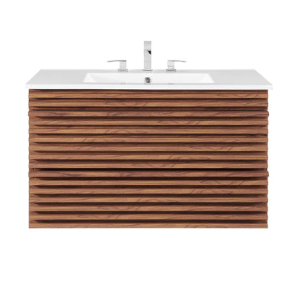 Render 36" Wall-Mount Bathroom Vanity by Modway - Charcoal White / Oak White / Walnut White