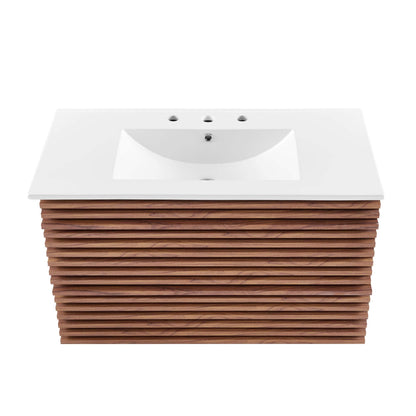 Render 36" Wall-Mount Bathroom Vanity by Modway - Charcoal White / Oak White / Walnut White