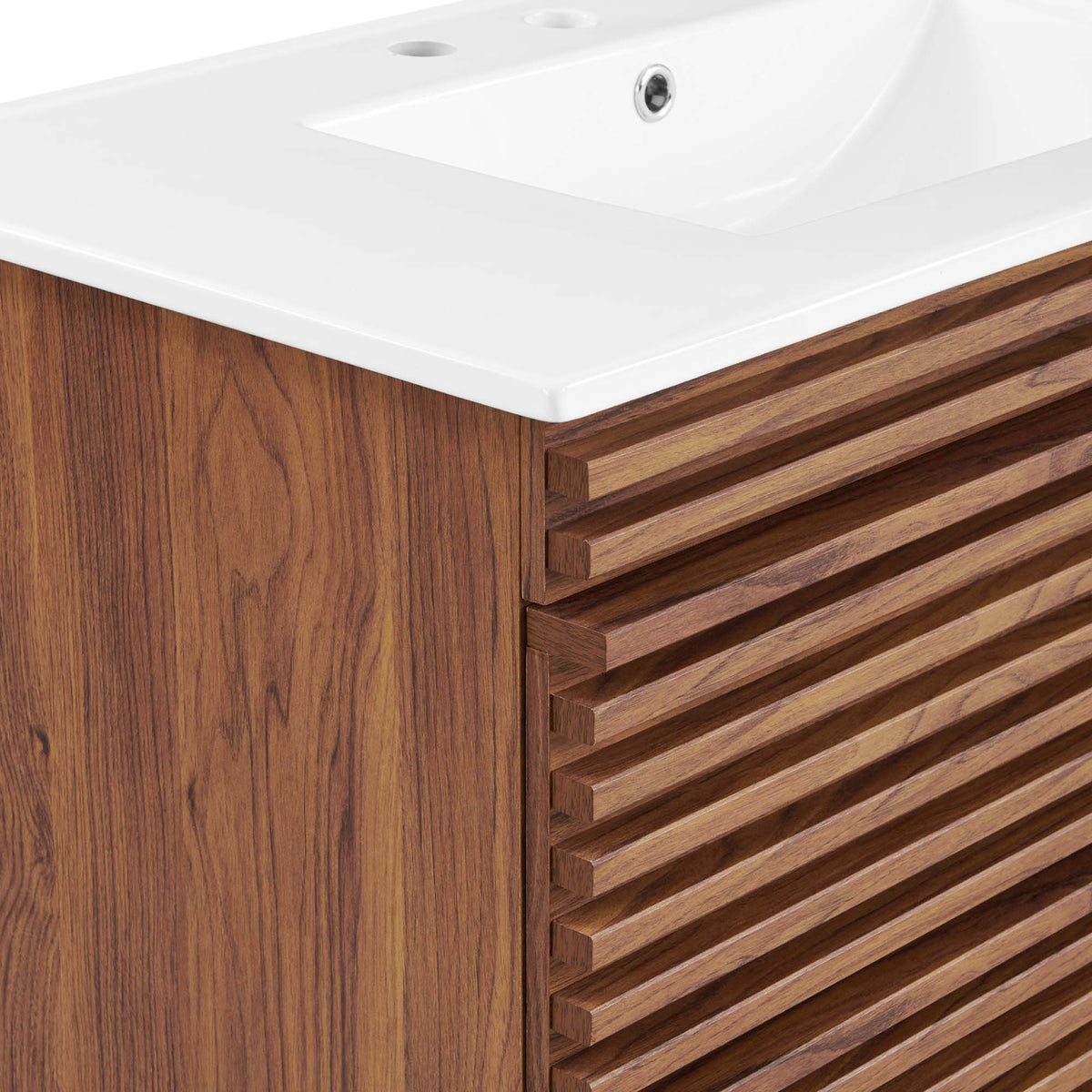 Render 36" Wall-Mount Bathroom Vanity by Modway - Charcoal White / Oak White / Walnut White