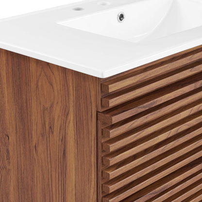 Render 36" Wall-Mount Bathroom Vanity by Modway - Charcoal White / Oak White / Walnut White