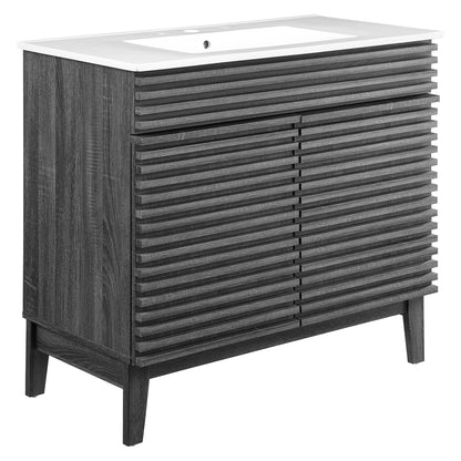 Render 36" Bathroom Vanity by Modway - Charcoal White / Oak White / Walnut White