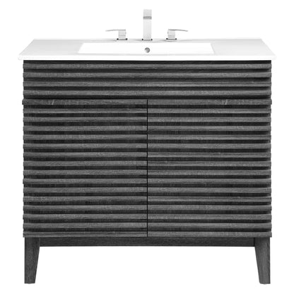 Render 36" Bathroom Vanity by Modway - Charcoal White / Oak White / Walnut White