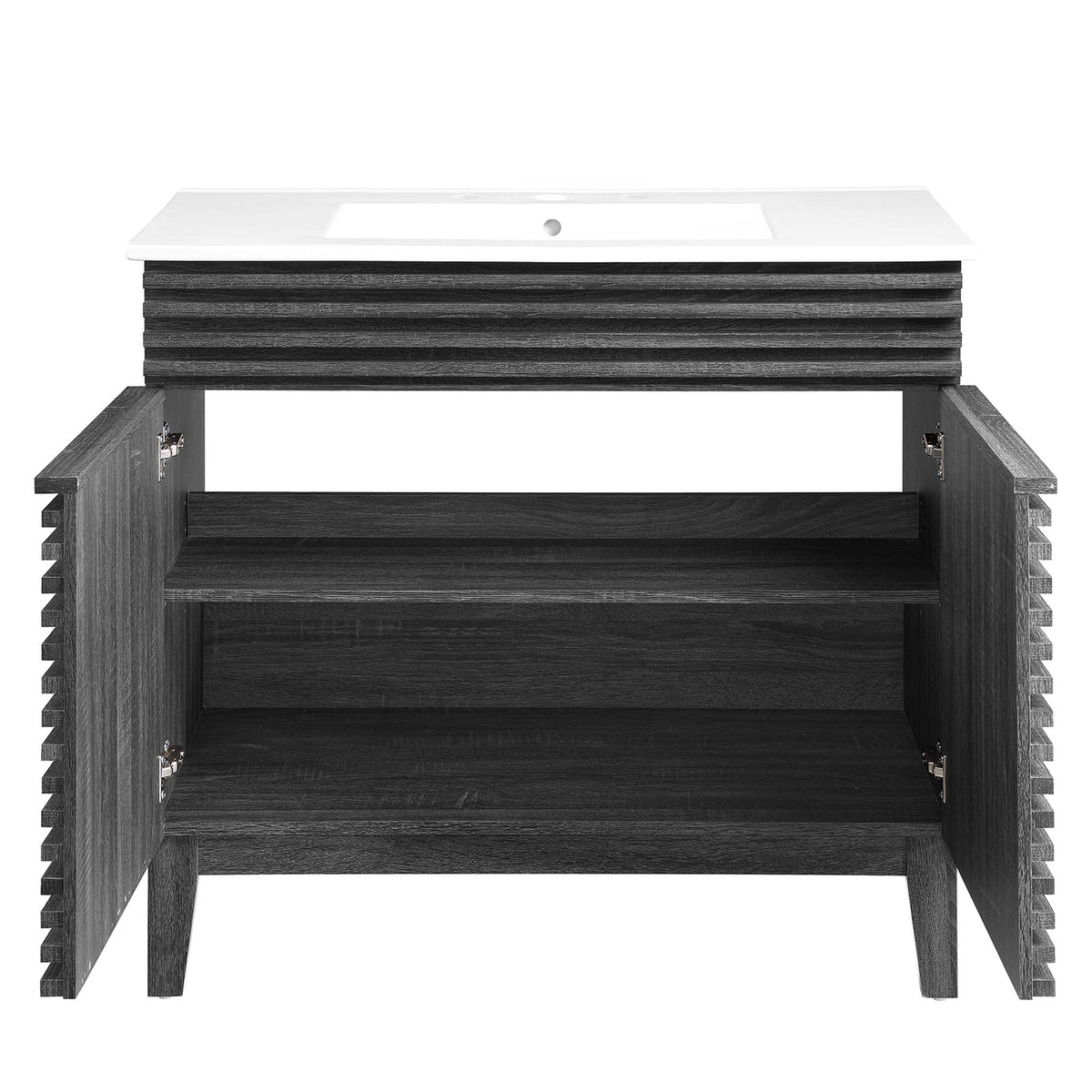 Render 36" Bathroom Vanity by Modway - Charcoal White / Oak White / Walnut White