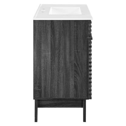 Render 36" Bathroom Vanity by Modway - Charcoal White / Oak White / Walnut White