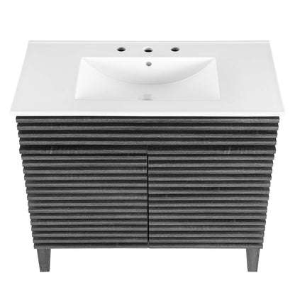 Render 36" Bathroom Vanity by Modway - Charcoal White / Oak White / Walnut White