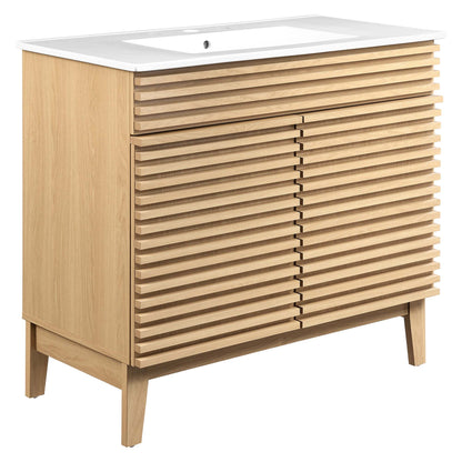 Render 36" Bathroom Vanity by Modway - Charcoal White / Oak White / Walnut White
