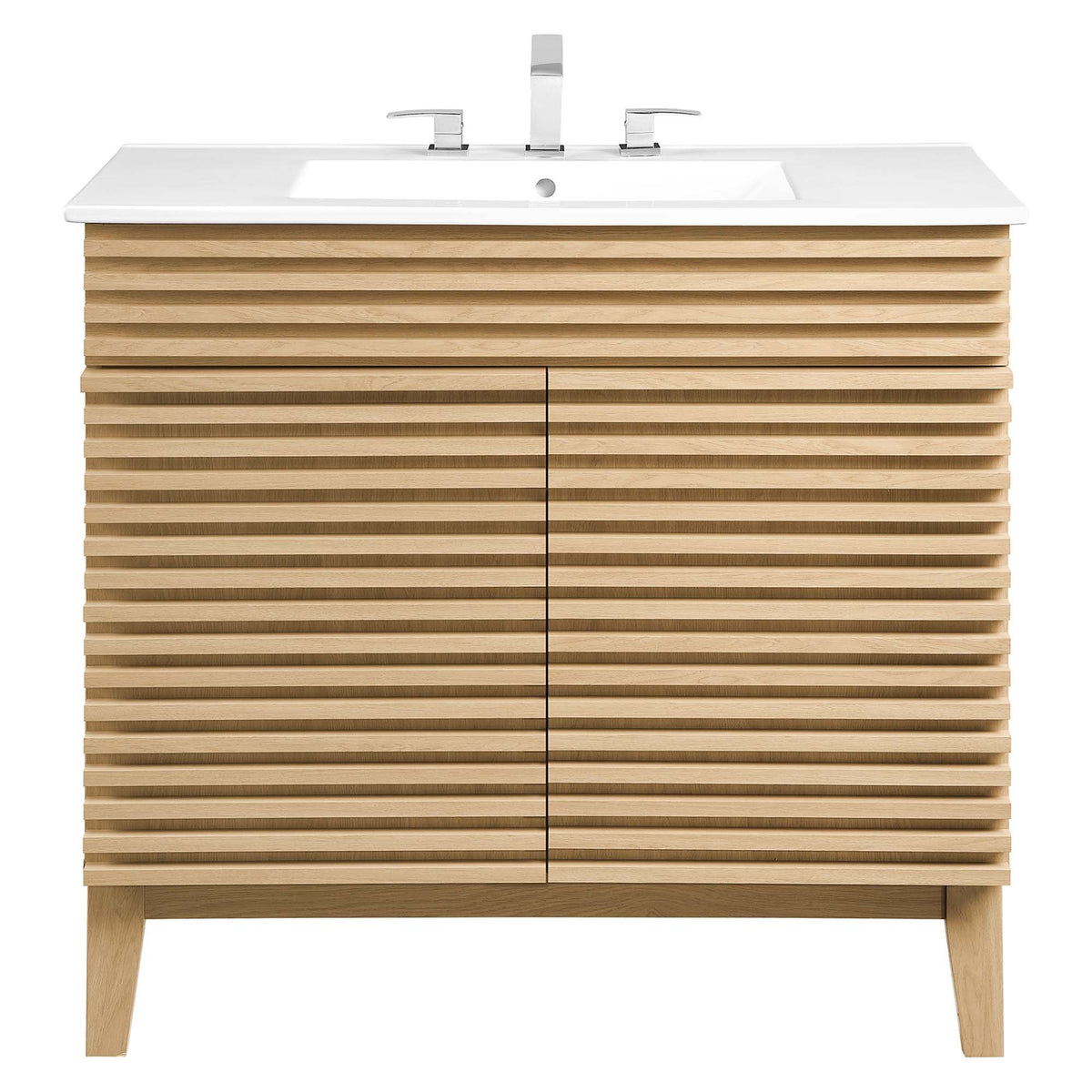 Render 36" Bathroom Vanity by Modway - Charcoal White / Oak White / Walnut White