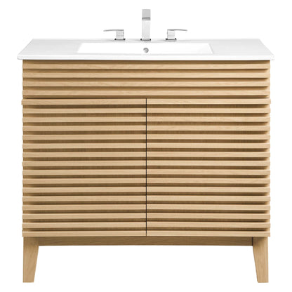 Render 36" Bathroom Vanity by Modway - Charcoal White / Oak White / Walnut White