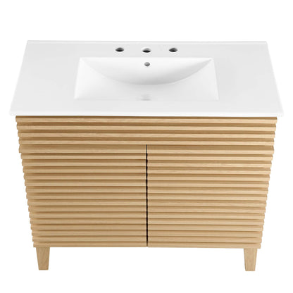 Render 36" Bathroom Vanity by Modway - Charcoal White / Oak White / Walnut White