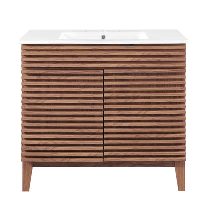 Render 36" Bathroom Vanity by Modway - Charcoal White / Oak White / Walnut White